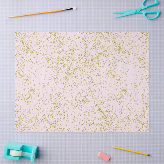 Chic Gold Pink Blush Confetti Sparkone Seidenpapier (Basteln)