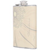 Chic Gold Pink Floral Flachmann (Links)