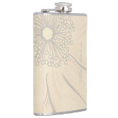 Chic Gold Pink Floral Flachmann (Rechts)