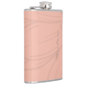 Chic Gold Pink Floral Muster Flachmann (Rechts)