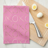 Chic Gold Pink Glam XOXO Geschirrtuch (Viertel Falte)