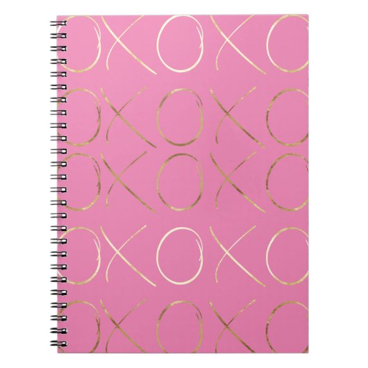 Chic Gold Pink Glam XOXO Notizblock (Vorderseite)