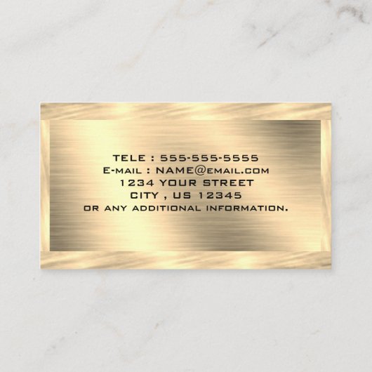Chic gold Pinsel funkelnd-Metall-Look - Custom Visitenkarte (Rückseite)
