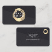 Chic Gold Pinsel Leder Farbblock Visitenkarte (Vorne/Hinten)