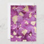 Chic Gold Plum Lilac Akrylen Brushstroke Wedding Einladung (Rückseite)