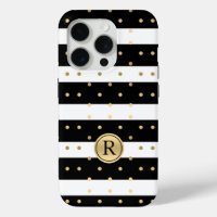Chic Gold-Polka Dosen mit schwarzen und weißen Str