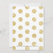 Chic Gold Polka Dot Birthday Party Einladung (Rückseite)