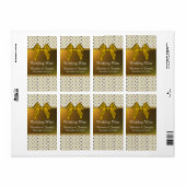 Chic Gold Polka Dots Wedding Mini Wine Labels (Vorne)