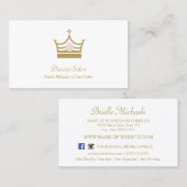 Chic Gold Princess Crown Pink Rose Haar Stylist Visitenkarte (Vorne/Hinten)