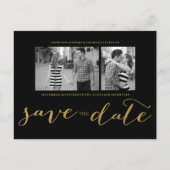 CHIC GOLD PRINT | SAVE THE DATE POSTCARD ANKÜNDIGUNGSPOSTKARTE (Vorderseite)