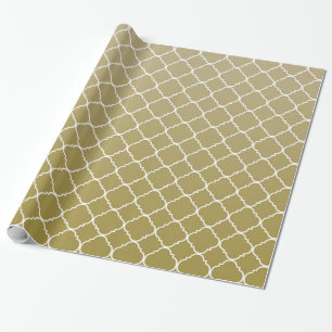 Chic Gold Quatrefoil Geschenkpapier