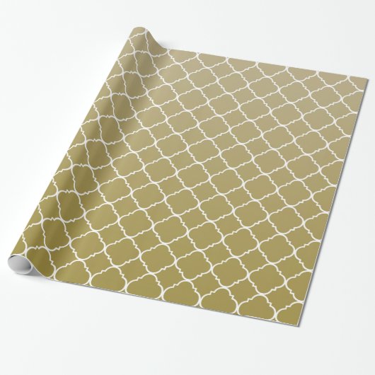 Chic Gold Quatrefoil Geschenkpapier (Ungerollt)