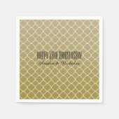 Chic Gold Quatrefoil Serviette (Vorderseite)