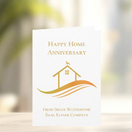 Chic Gold Real Anwesen Happy Zuhause Jubiläum Karte