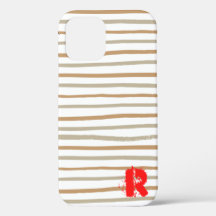 Chic Gold Red Monogram Case-Mate iPhone Case