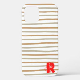 Chic Gold Red Monogram Case-Mate iPhone Case