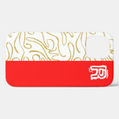 Chic Gold Red Monogram Case-Mate iPhone Case (Rückseite (Horizontal))