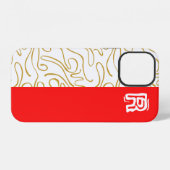 Chic Gold Red Monogram Case-Mate iPhone Case Hülle (Rückseite (Horizontal))