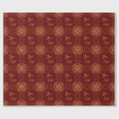 Chic Gold Red Muster Custom Business Logo Geschenkpapier (Flach)
