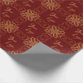 Chic Gold Red Muster Custom Business Logo Geschenkpapier (Ecke)
