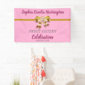 Chic Gold Ribbon Geburtstagsparty Banner (Insitu)