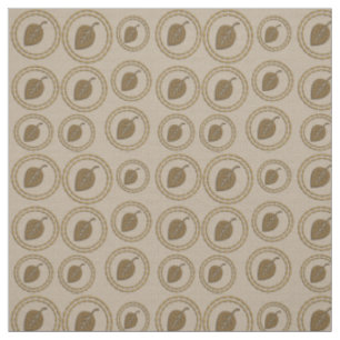 Chic Gold Rings Leaf Muster Linen Fabric Stoff