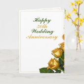 Chic Gold Rose 50. Hochzeitstag Karte (Gelbe Blume)