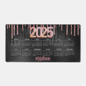 Chic gold Rosenschwarzen Tropfen Monogramm 2025 Ka Schreibtischunterlage (Vorderseite)