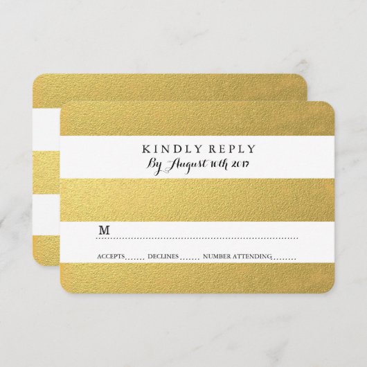 CHIC GOLD RSVP CARDS (Vorne/Hinten)