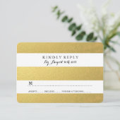 CHIC GOLD RSVP CARDS KARTE (Stehend Vorderseite)