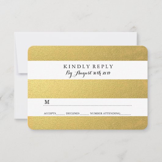 CHIC GOLD RSVP CARDS KARTE (Vorderseite)