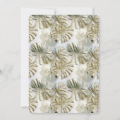 Chic Gold Sage Green Tropical Brautparty Einladung (Rückseite)