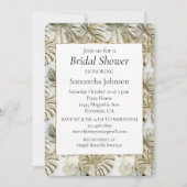 Chic Gold Sage Green Tropical Brautparty Einladung (Vorderseite)