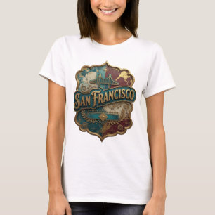 Chic Gold SAN FRANCISCO Künstlerisches Motiv T-Shirt
