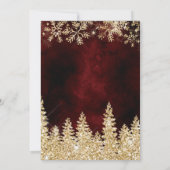 Chic gold Schnee Pine Red Weihnachtsfest Einladung (Rückseite)