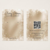 Chic gold schneefestliche QR Code Ohrring-Anzeige (Vorne & Hinten)