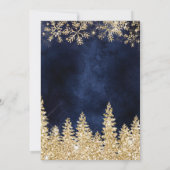 Chic gold Schneekiefer Weihnachtsfeier Einladung (Rückseite)