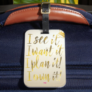 Chic Gold-Schrift-Typografie Motivations-Text Gepäckanhänger
