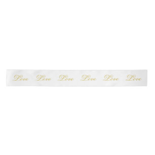 Chic Gold Schrift Weiß Liebe Hochzeit Kalligrafie Satinband