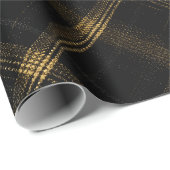Chic Gold Schwarz Luxus-Onyx-Karomuster Geschenkpapier (Rolleneckpunkt)