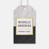 Chic Gold Schwarz und Weiß Marmor Handgefertigte S Geschenkanhänger (Vorderseite)