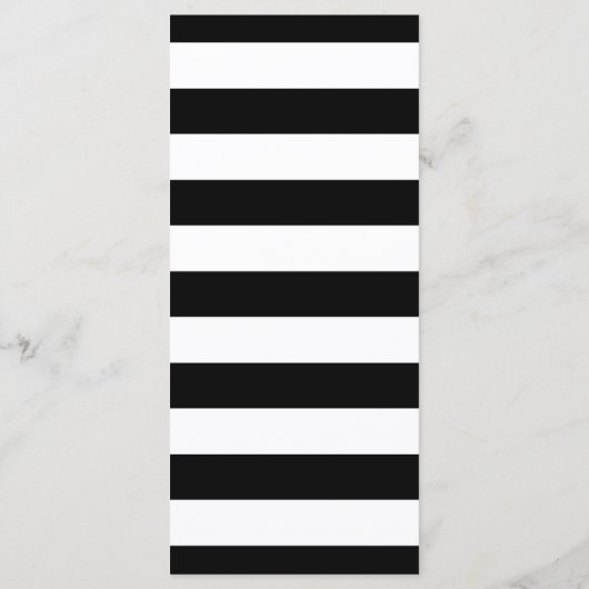 Chic Gold Schwarz-weiß Stripes Blume Hochzeitsmenü Menükarte (Rückseite)