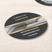 Chic Gold Schwarze Wildleder Werbung für Unternehm Runder Pappuntersetzer (Angewinkelt)