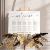 Chic Gold Script 10 Tabelle Seating Chart Poster
