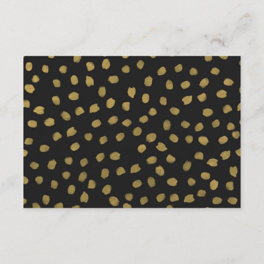 Chic Gold Script Accommodation Card Begleitkarte (Rückseite)