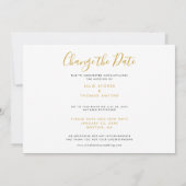 Chic Gold Script ändern Datum verschoben Save The Date (Rückseite)