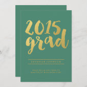 Chic Gold Script | Ankündigung des Abschlusses 201 (Vorne/Hinten)