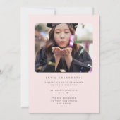Chic Gold Script Arch Blush Pink Abschluss Foto Ankündigung (Rückseite)
