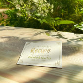 Chic Gold Script Blumenrahmen Brautparty Rezept Einladungspostkarte
