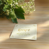 Chic Gold Script Blumenrahmen Brautparty Rezept Einladungspostkarte
